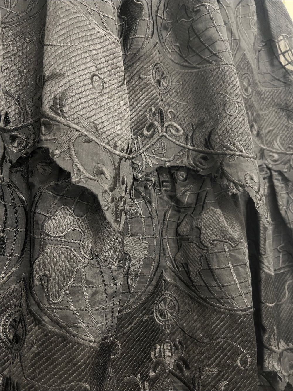 Black Tiered Lace A-Line Skirt - Picture 3 of 4